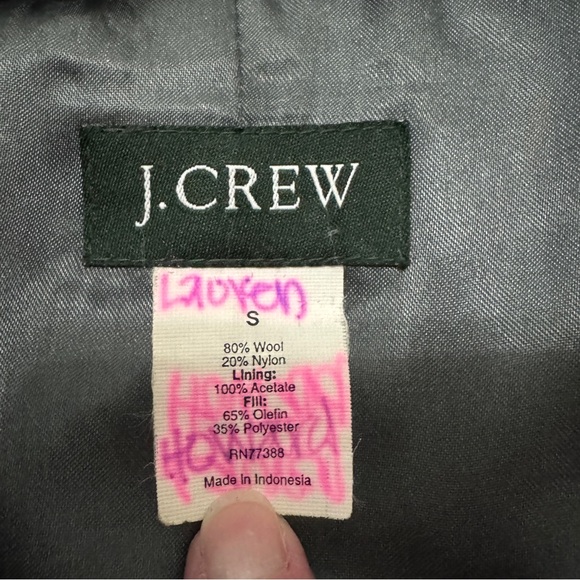 J Crew Small Black Melvin Wool Blend Pea Coat Peacoat Classic Preppy Vintage Y2K - Picture 6 of 7